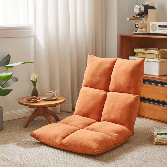 에코 소라노 5단 각도조절 패브릭 좌식의자 바닥 의자, 오렌지HG-2016, 1개