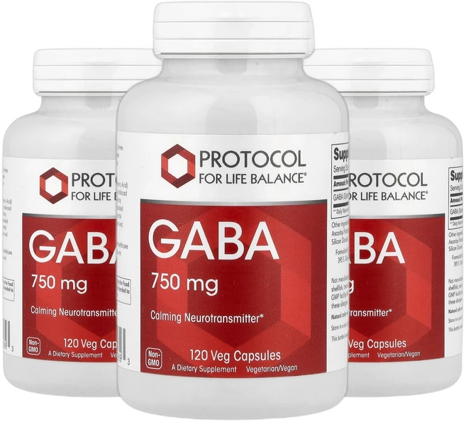 프로토콜포라이프밸런스 가바 GABA 750mg 베지 캡슐 120정 2+1, 3개, 120회분 - 쿠팡