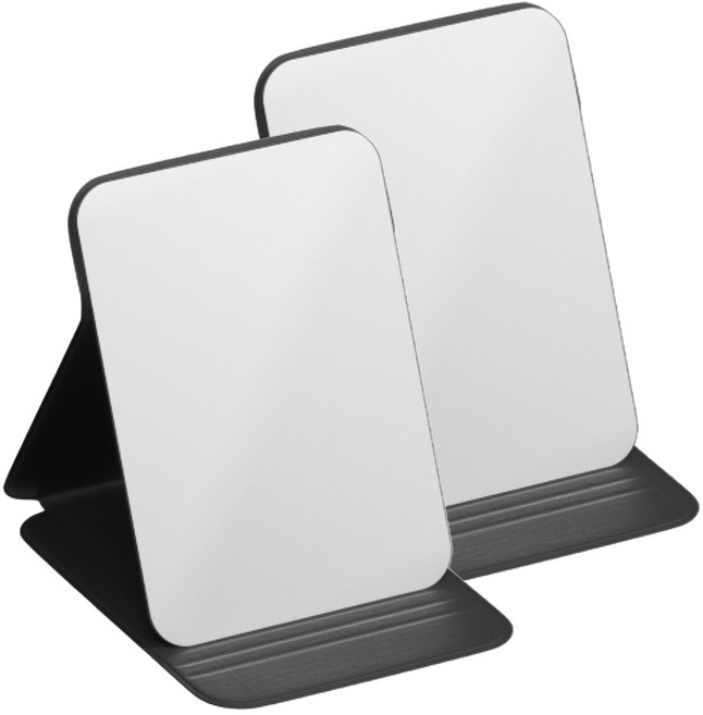 싱글레이드 사이즈업 휴대용 접이식 손거울, 2개, 블랙