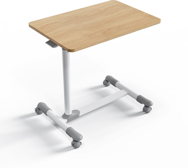 ETHU 사이드 테이블 높이 조절가능 이동식 소파 침대 테이블 유압식 보조책상, Beige