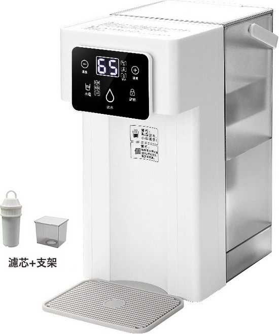 即熱式飲水機 110V 臺式直飲機, 1個, 1L, 白色+支架+超濾:美規110V