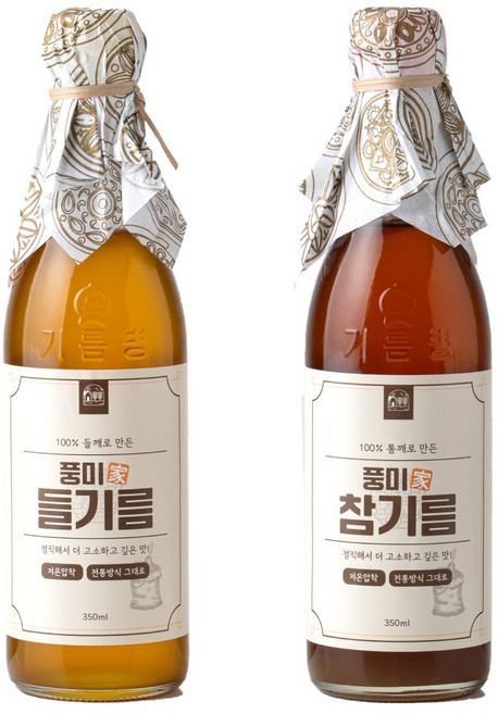 저온압착 풍미가 참기름 + 들기름 세트, 참기름350ml+들기름350ml, 1개, 350ml