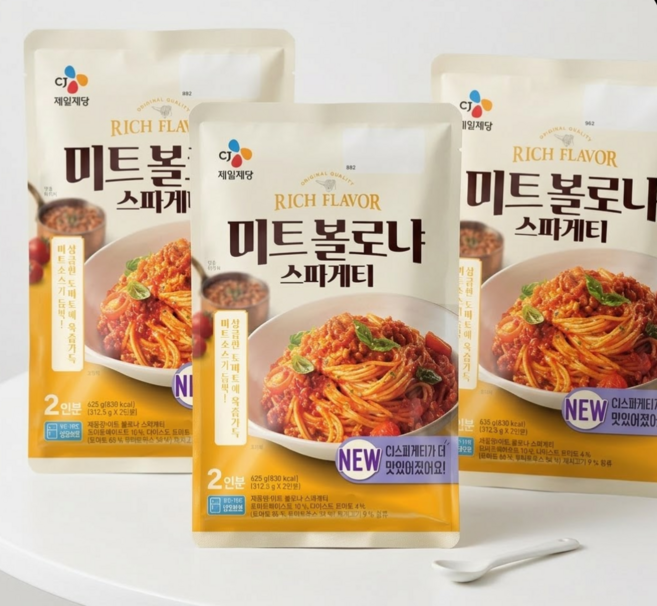 cj 미트 볼로냐 스파게티 2인 ( 625g ), 3개, 625ml