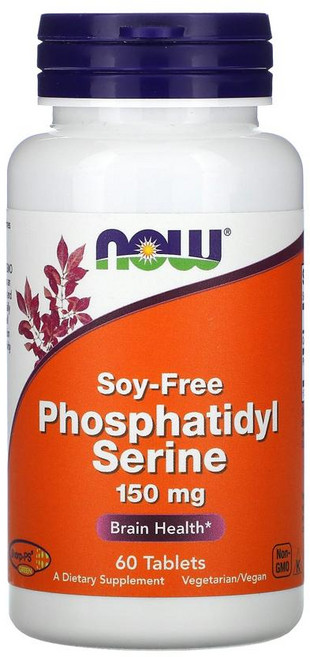 Nowfood 나우푸드 포스파티딜세린 150mg 60정 Phosphatidyl Serine 해바라기 레시틴 탄산칼슘 채식주의자 KOSHER 비건, 1개