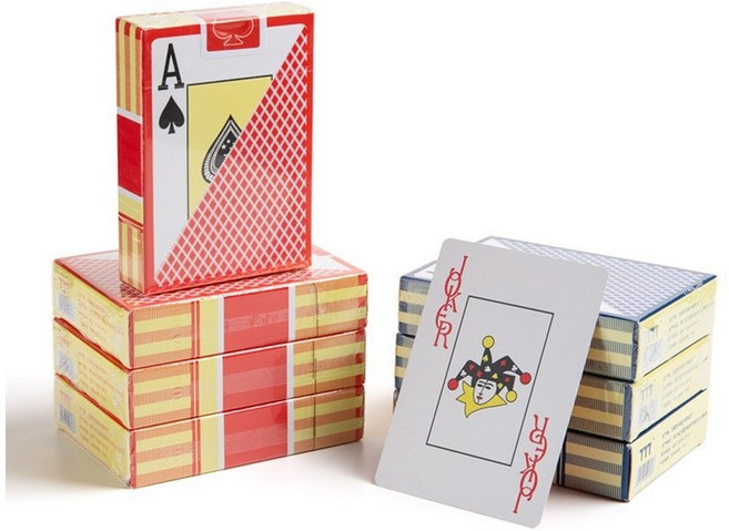 포커 카드 텍사스홀덤용 플라스틱 트럼프 카드 내구성 강화 레드1+블루1 2종세트, 1세트, 블루1+레드1