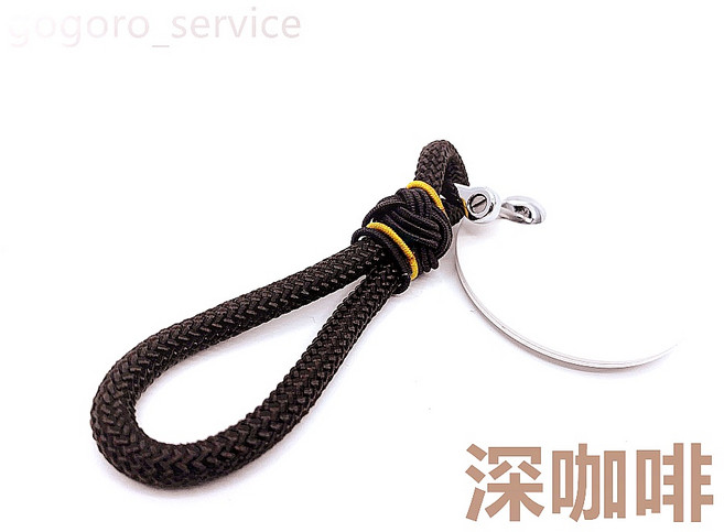 gogoro 鑰匙圈 高強度尼龍掛繩 金屬D扣 - 裝飾鑰匙, 1個, 深咖啡