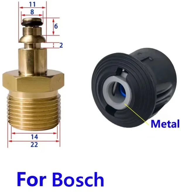 M22Quick 연결 어댑터 M22 황동 와셔 건 호스 파이프 변환 도구가 Karcher K2-K7 용 14mm 커넥터 퀵 릴리스, 03 금