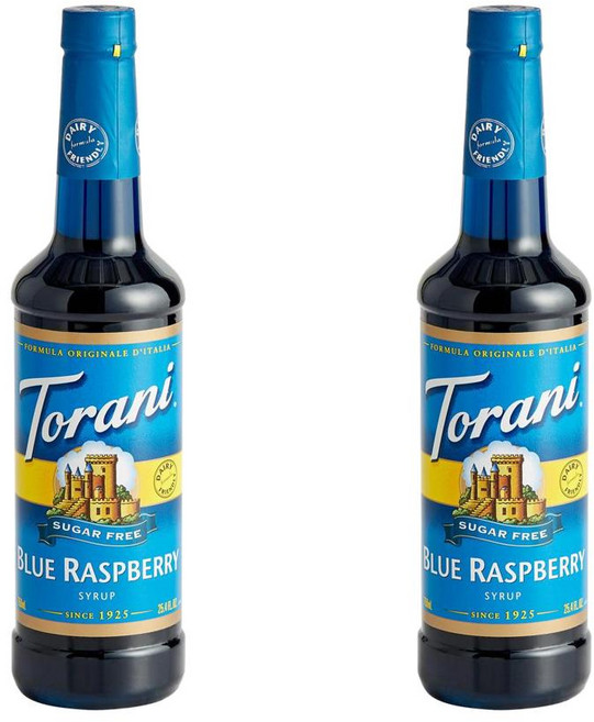 Torani 토라니 슈가프리 블루 라즈베리 시럽 750ml 2팩, 2개