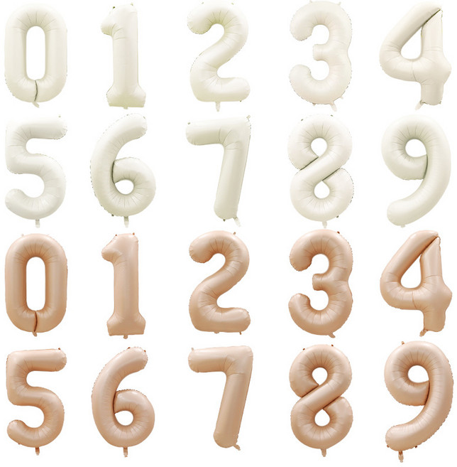[해피쏘굿] 숫자 풍선 40인치 크림 / 베이지 1개, 크림 숫자1