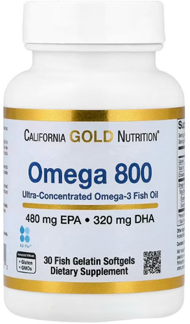 [2+1] CGN 캘리포니아골드뉴트리션 오메가800 30정 피쉬오일 EPA DHA 1000mg 알티지 오메가3, 3개