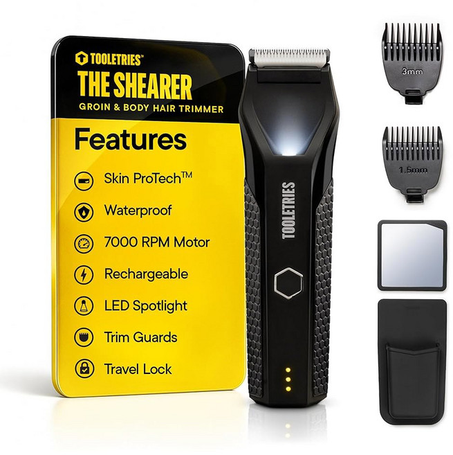TOOLETRIES The Shearer - Groin & Body Hair Trimmer for Men Electric Shaver Pubic Hair Balls Groin