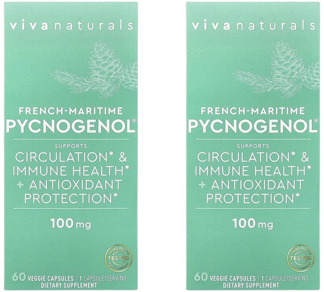 비바내츄럴스 프랑스 마리타임 피크노제놀 100mg 베지캡슐 60정 1+1, 2개