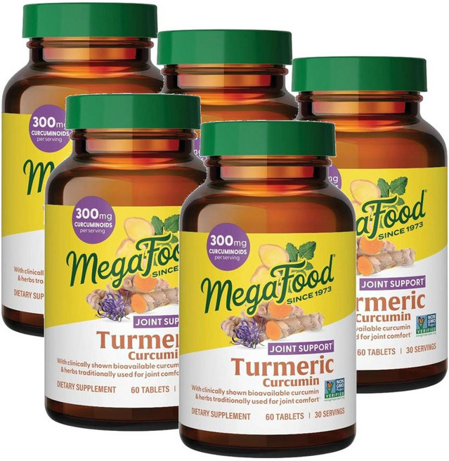 메가푸드 터메릭 커큐민 조인트 서포트 MegaFood Turmeric Curcumin, 5개, 60정