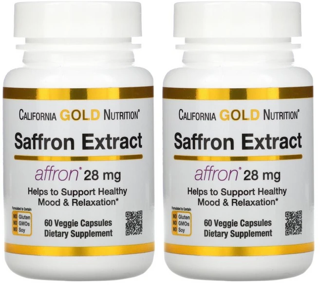 [1+1] CGN 캘리포니아골드뉴트리션 샤프란 추출물 28mg 60정 베지 캡슐 사프란 샤프론 사프론 Saffron 아프론, 2개 - 쿠팡