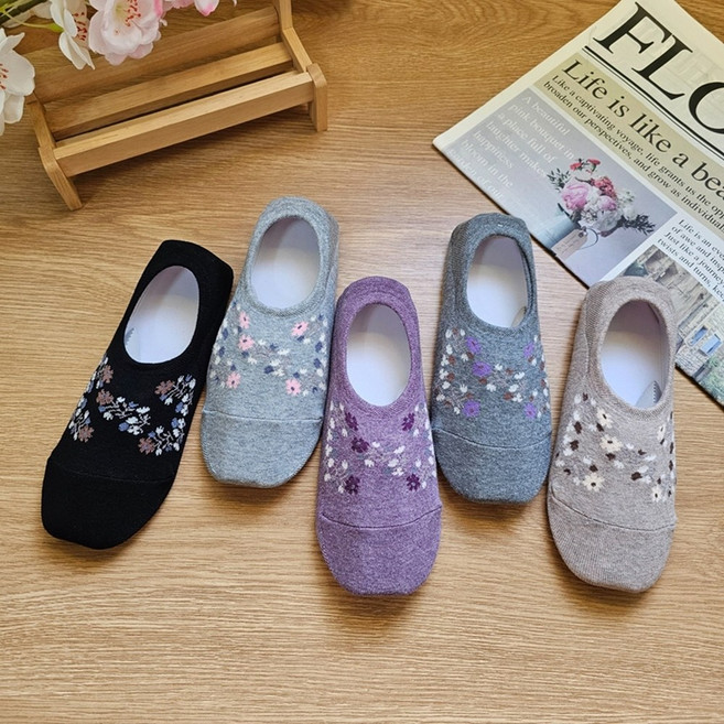 5켤레세트 국산 미끄럼방지 꽃바람 논슬립 덧신 할머니 엄마 요양원 양말