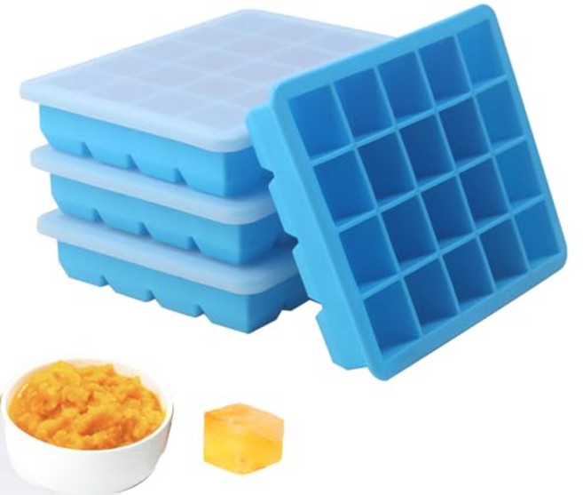 1 Tbsp Silicone Freezer Molds - Perfect for Storing Garlic Ginger Pesto Herbs Tomato Paste Le, 1개, 4 Pack Blue