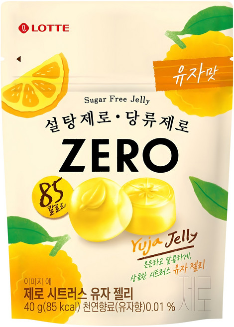 롯데제로 시트러스 유자 젤리, 40g, 1개