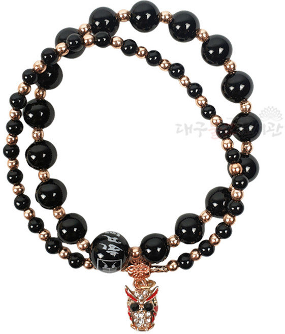 오닉스 부엉이 두줄팔찌 염주 합장주 천주 묵주 108염주 보시용 패션염주 불교 팔찌