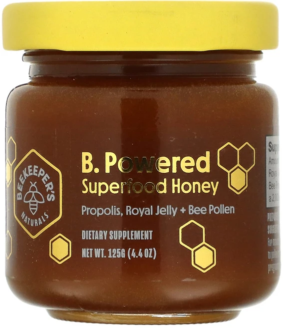 Beekeeper's Naturals B.파워드 슈퍼 푸드 꿀 125g(4.4oz), 1개, 125g - 쿠팡