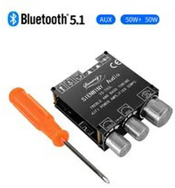 헤드폰앰프 YS E30H 2 1 채널 블루투스 5 오디오 파워 앰프 보드 고저음 스테레오 서브우퍼 앱 모듈 앰프 2x15W 30W, YS-E30H, 1개