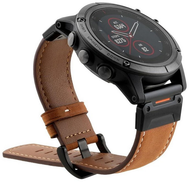 Abanen 레트로 클래식 천연 가죽 시계 밴드 스트랩 Garmin Fenix 8 51mm / epix Pro 51mm / Fenix 7X / Fenix 6X / Enduro/, 브라운