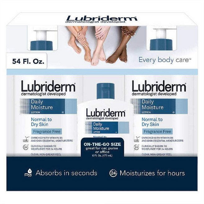 Lubriderm Daily Moisture Lotion 루브리덤 데일리 모이스처 무향 바디 로션 세트 3개입