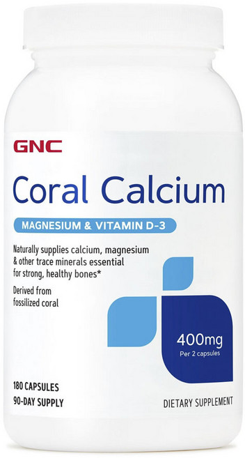 GNC 코랄 칼슘 마그네슘 & 비타민 D3 400mg 캡슐, 180정, 1개