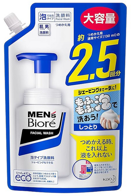 맨즈 비오레 거품타입 세안 스파우트 리필용 330밀리리터 x 1, 1개, 330ml