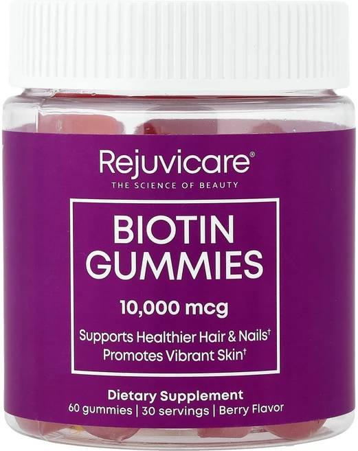 Rejuvicare 비오틴 구미젤리 베리 맛 구미젤리 60개(구미젤리 1개당 5 000mcg) Rejuvicare (리쥬비케어), 1개, 60 - 쿠팡