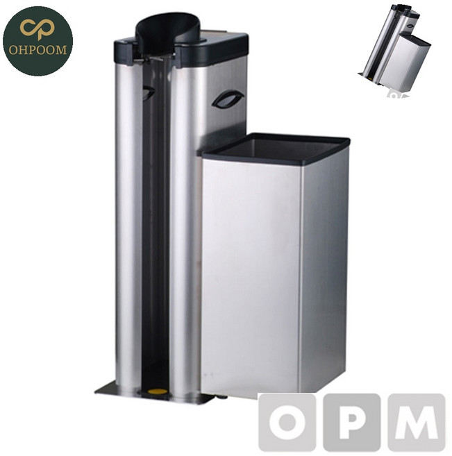 [삼일오품] 우산비닐포장기 우산비닐디스펜서 업소용우산비닐꽂이 우산 자동 포장기 휴지통부착형 OPW 비닐 250매 서비스 450x390x785, 1