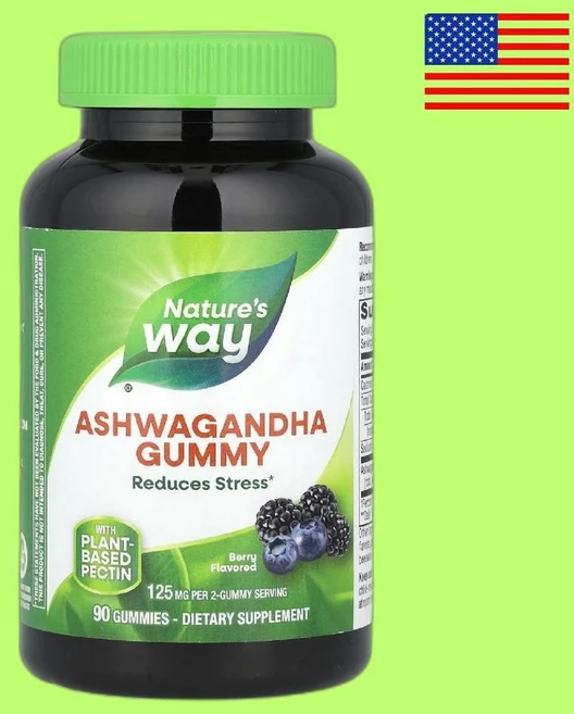 네이처스 웨이 아슈와간다 구미젤리 베리 125mg 90개 1통, 1개, 90정 - 쿠팡