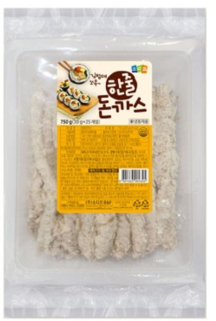 [소디프] 한줄돈까스 750g (30g*25장), 돈까스, 3개
