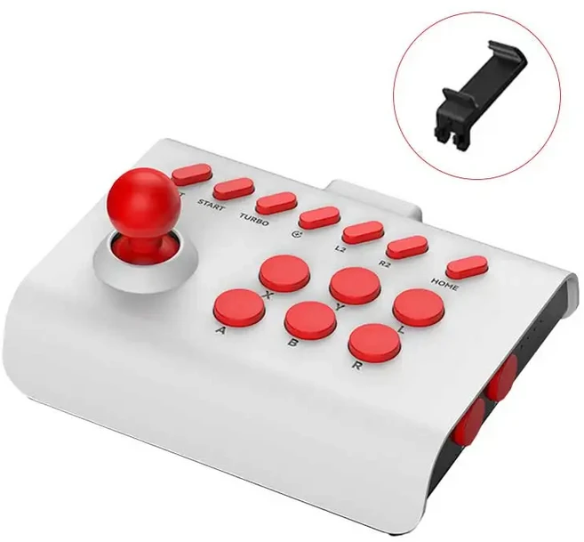 VILCORN 미니 아케이드 조이스틱 PC/안드로이드/iOS 폰용 무선 게임 컨트롤러 스트리트 파이터/Mame 파이팅, 02 Red