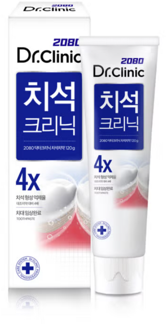 2080 닥터크리닉 치석치약, 120g, 4개