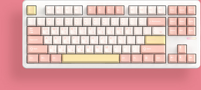 (SPM) 유 무선 블루투스 기계식 키보드 SPM PL87W 목새 (텐키리스) 베이비핑크(프리미엄 HMX 저소음 스위치), SPMPL87W목새, 베이비핑크