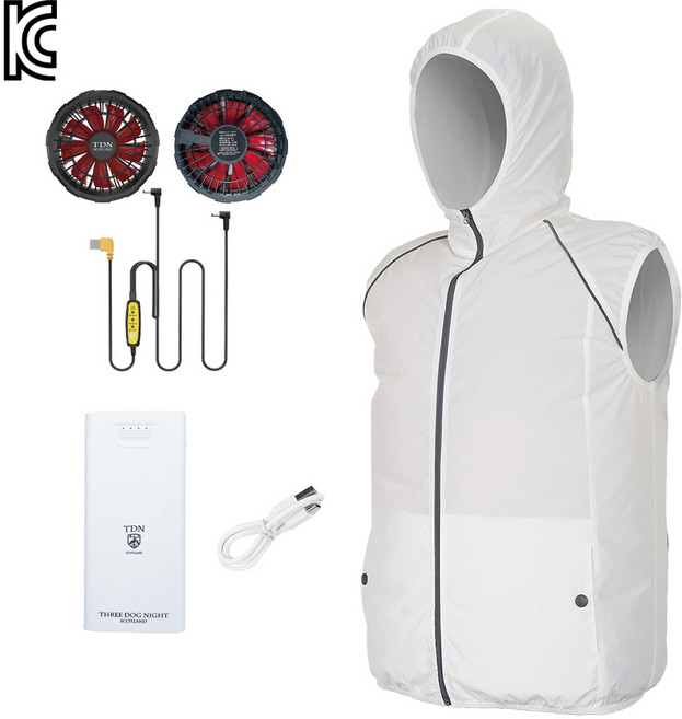 후드형 선풍기조끼 쿨조끼 냉풍조끼 냉방조끼 작업용조끼 아이스조끼 풀세트 팬배터리