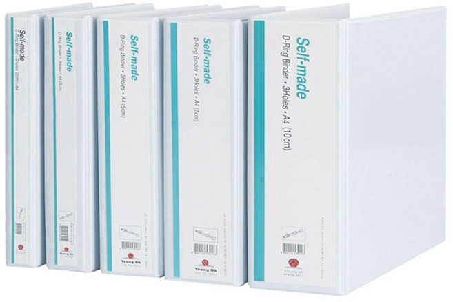 고급형 백색 D링 3공바인더 2cm 3cm 5cm 7cm 10cm A4 삼공 영오