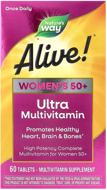 Nature's Way Alive! 50세 이상 여성용 울트라 종합비타민 60정, 1개 - 쿠팡