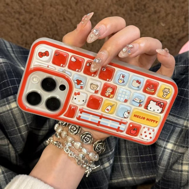 키티 키보드 아이폰 케이스 핸드폰