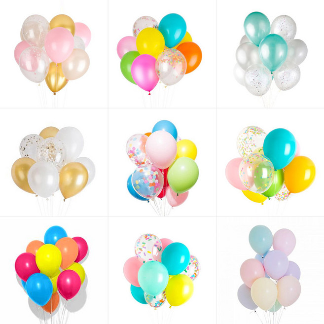 풍선 내맘대로 색상선택 30cm 라운드 이벤트 파티 컨페티 반짝이 파스텔 마카롱 풍선, 은박원형_로즈골드, 컨페티풍선