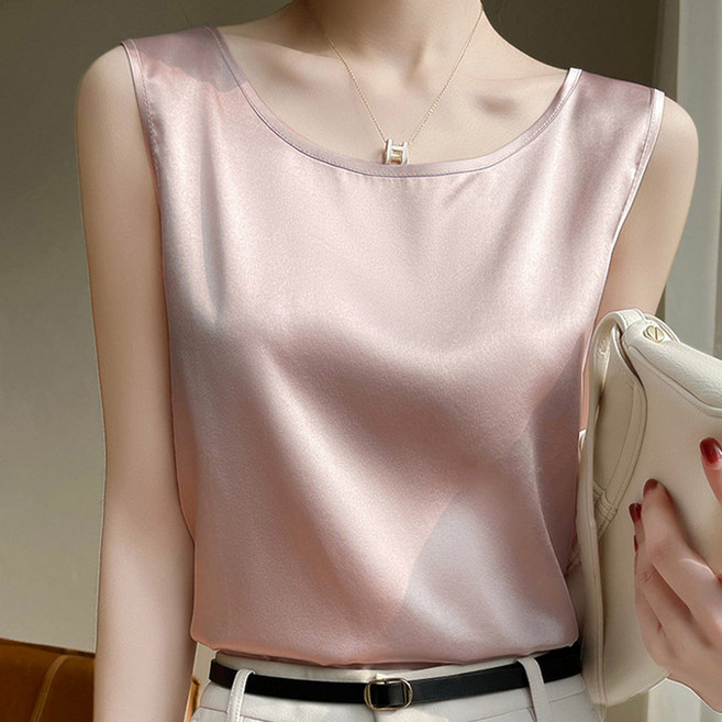 드마엘 로에브 브이넥 새틴 블라우스 슬립 나시(2 타입)