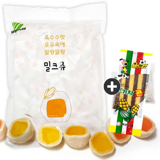 주전부리몰 하오리위안 밀크츄(옥수수향 1kg 대용량) 1봉(+ 맛기차콘 1봉), 1개