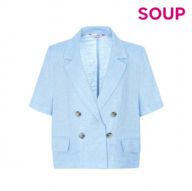 [숲(SOUP)] [SOUP] 테일러드카라 반팔 자켓 (OZ4JKT1)