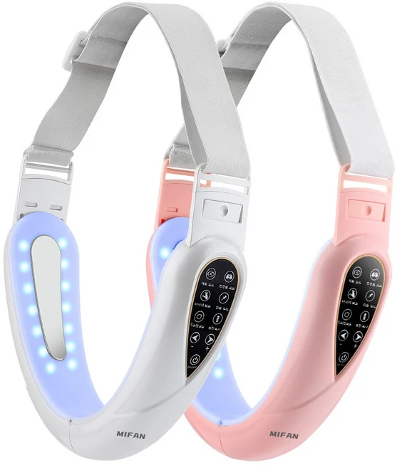 MIFAN V라인 무선 LED진동 페이셜마사지기 EMS 고주파마사지기 리프팅 얼굴 마사지기, 핑크 - 쿠팡