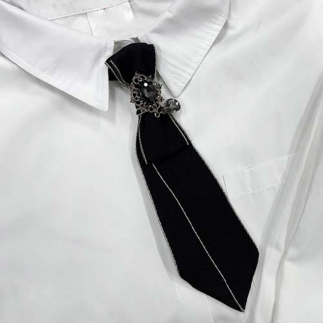 여성 큐빅 드롭 팬던트 브로치 미니 숏 브로치 패션 넥타이 F398