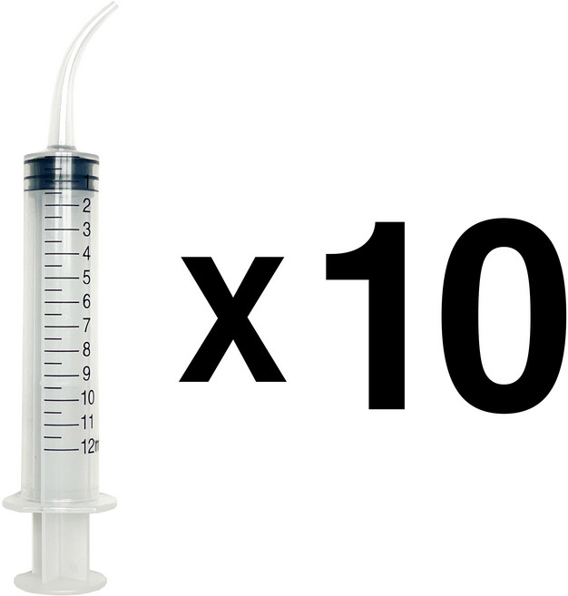 반려동물 피딩용 커브형 주사기, 10개, 투명, 12ml