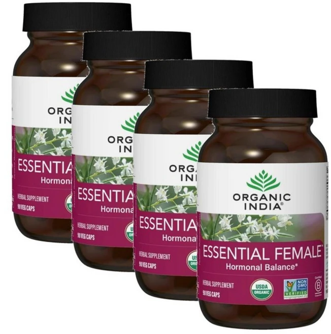 오가닉인디아 에센셜 피메일 여성 호르몬 밸런스 캡슐 Organic-India Essential Female, 4개, 90정 - 쿠팡