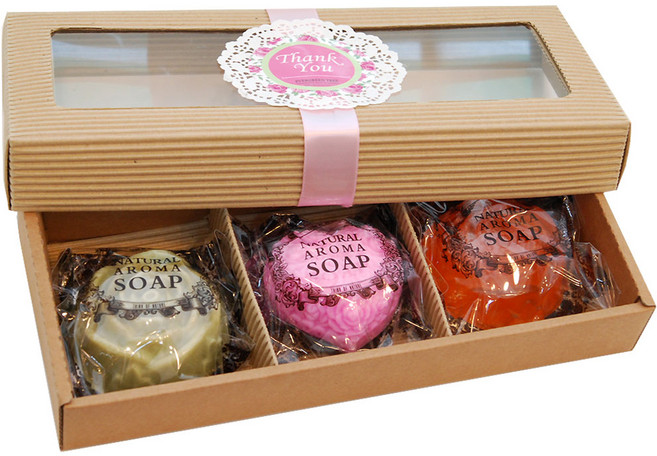 늘푸른나무 선물세트 천연비누 추석 설선물세트 아로마 수제비누, 03)아로마3구, 1set