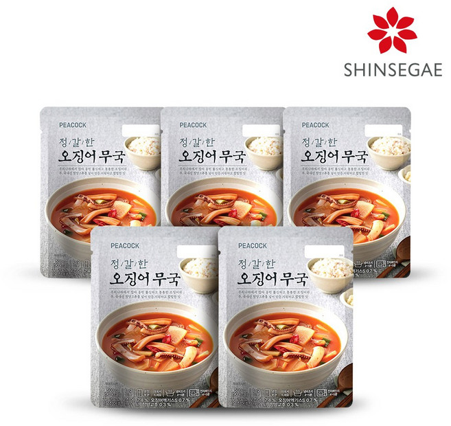 [피코크] 정갈한 오징어 무국 500g x 5팩, 5개