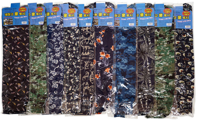 한눈알 헐렁이 냉장고 팔토시 10장 1묶음 쿨토시 여름 시원한 헐렁한 달라붙지 않는 10개, 랜덤